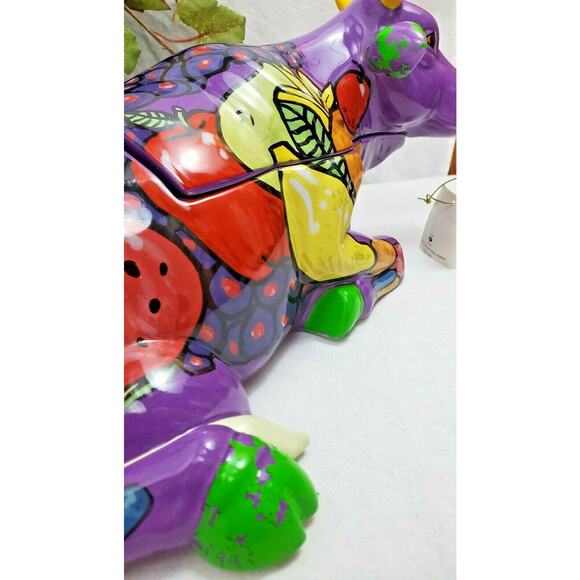 Cow Parade Collection Pop Art Figurine Cookie Jar Fruit Purple Kitchen Decor Big - Picture 2 of 9